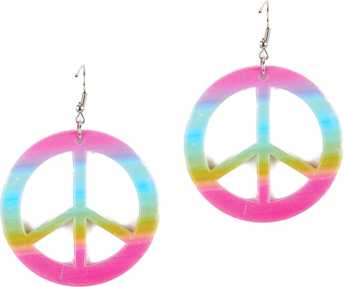 NINGBO PARTY SUPPLIES - Peace + Love oorbellen voor volwassenen - Accessoires > Sieraden